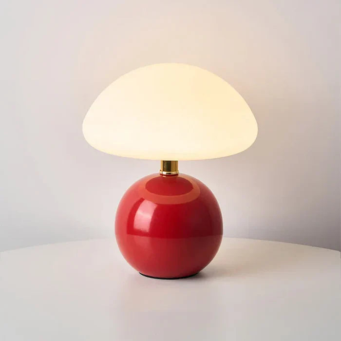 Crème Champignon Lampe - Französische Vintage Lampe