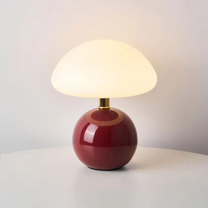 Crème Champignon Lampe - Französische Vintage Lampe