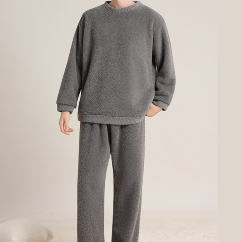 Herren Winterset | Plüsch Sweatshirt & Kordelzughose | Warm & Komfortabel