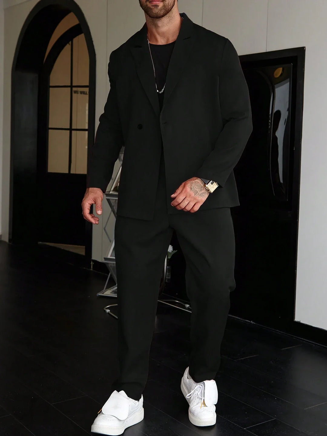 Herrenanzug ModernFit – 2-teiliges Slim Fit Anzug mit Spitzenrevers