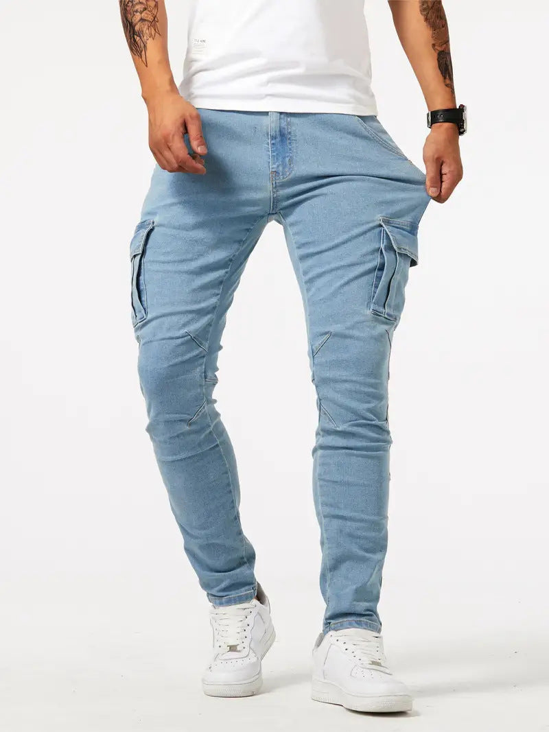 Herren Cargo Jeans UrbanFlex – Slim Fit Stretch Denim mit Multifunktionalen Taschen