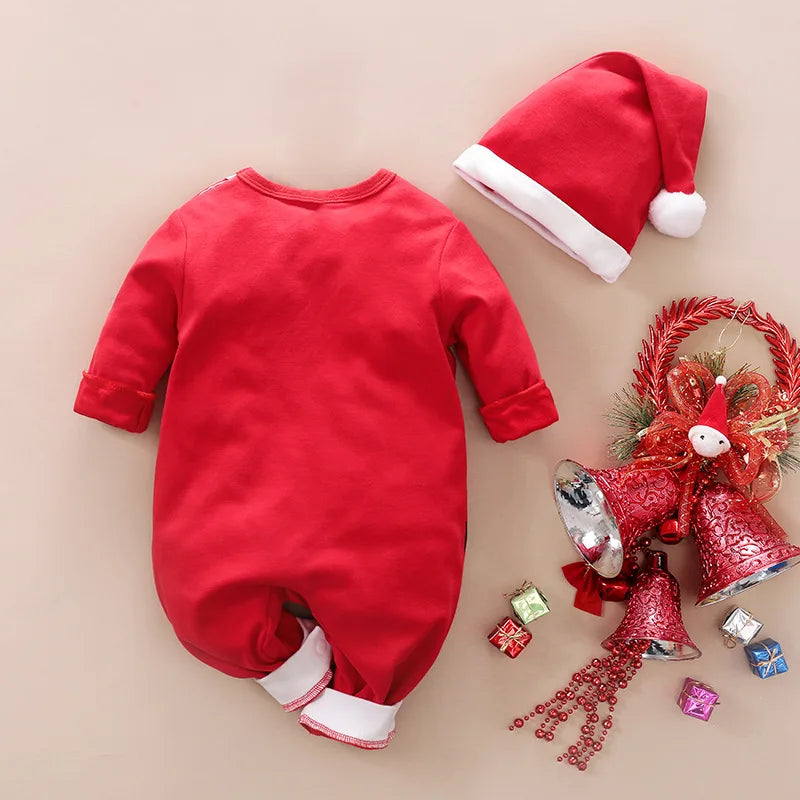 SantaSnug™ – Weiches Weihnachtskostüm aus Baumwolle – Baby erste Weihnachtsoutfit