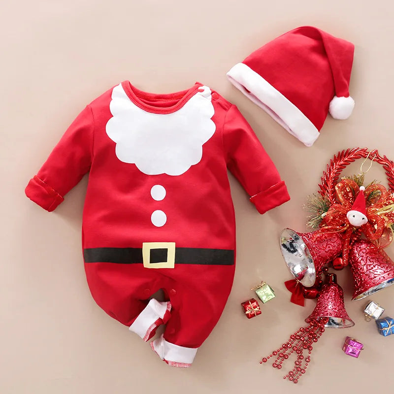 SantaSnug™ – Weiches Weihnachtskostüm aus Baumwolle – Baby erste Weihnachtsoutfit