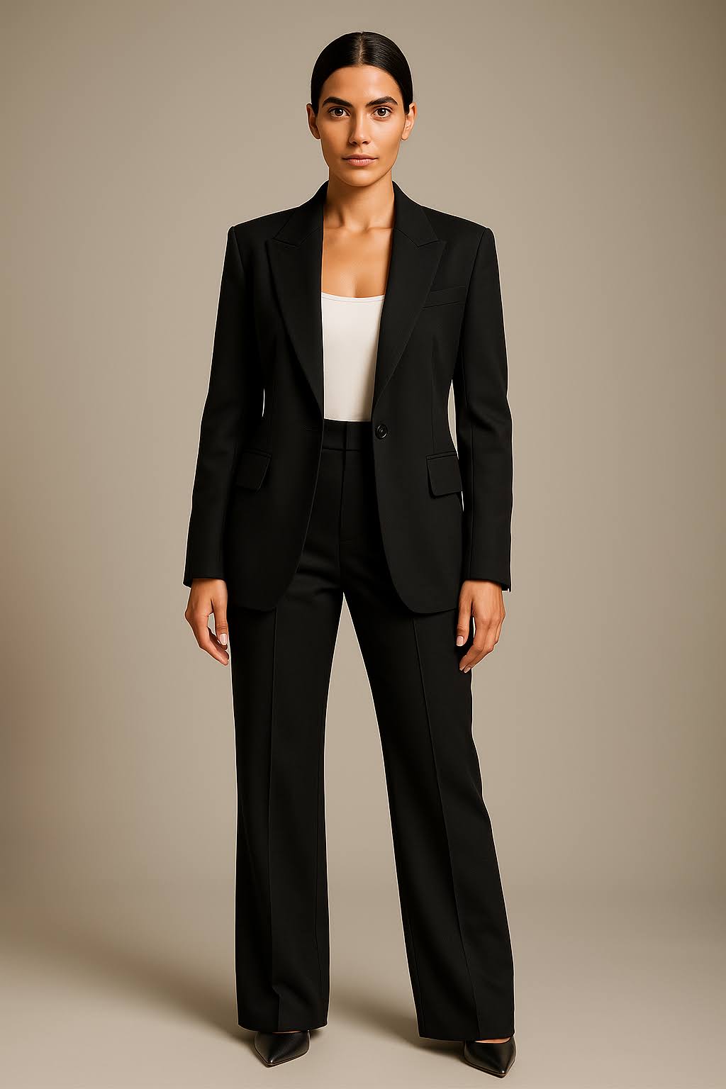 Elegantes Zweiteiliges Damen Set – Blazer mit Hose aus Luftiger Stoff