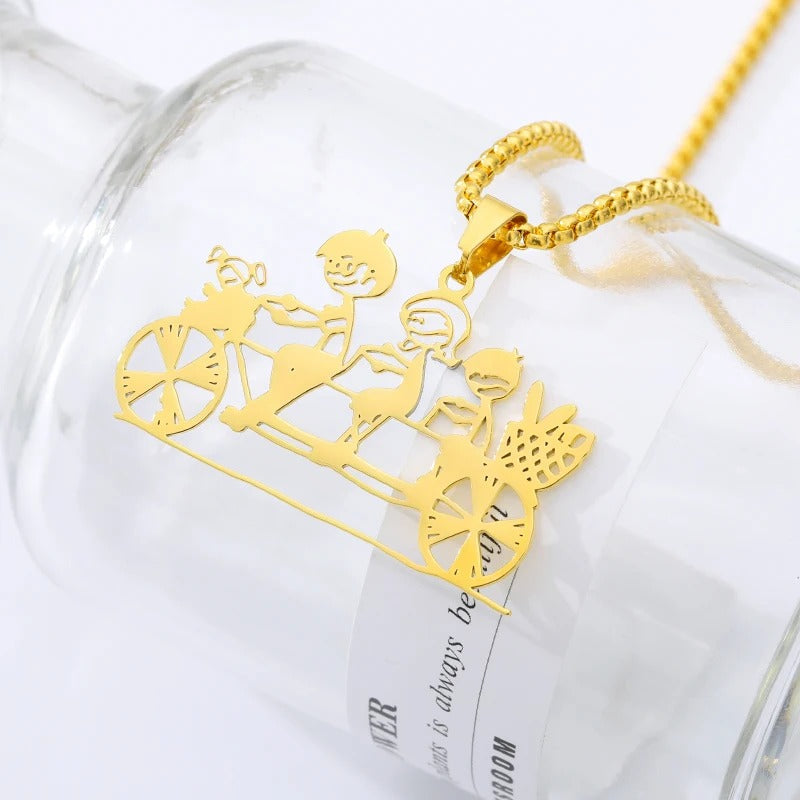 Persönlicher Kinderzeichnung Anhänger Einzigartiges Geschenk