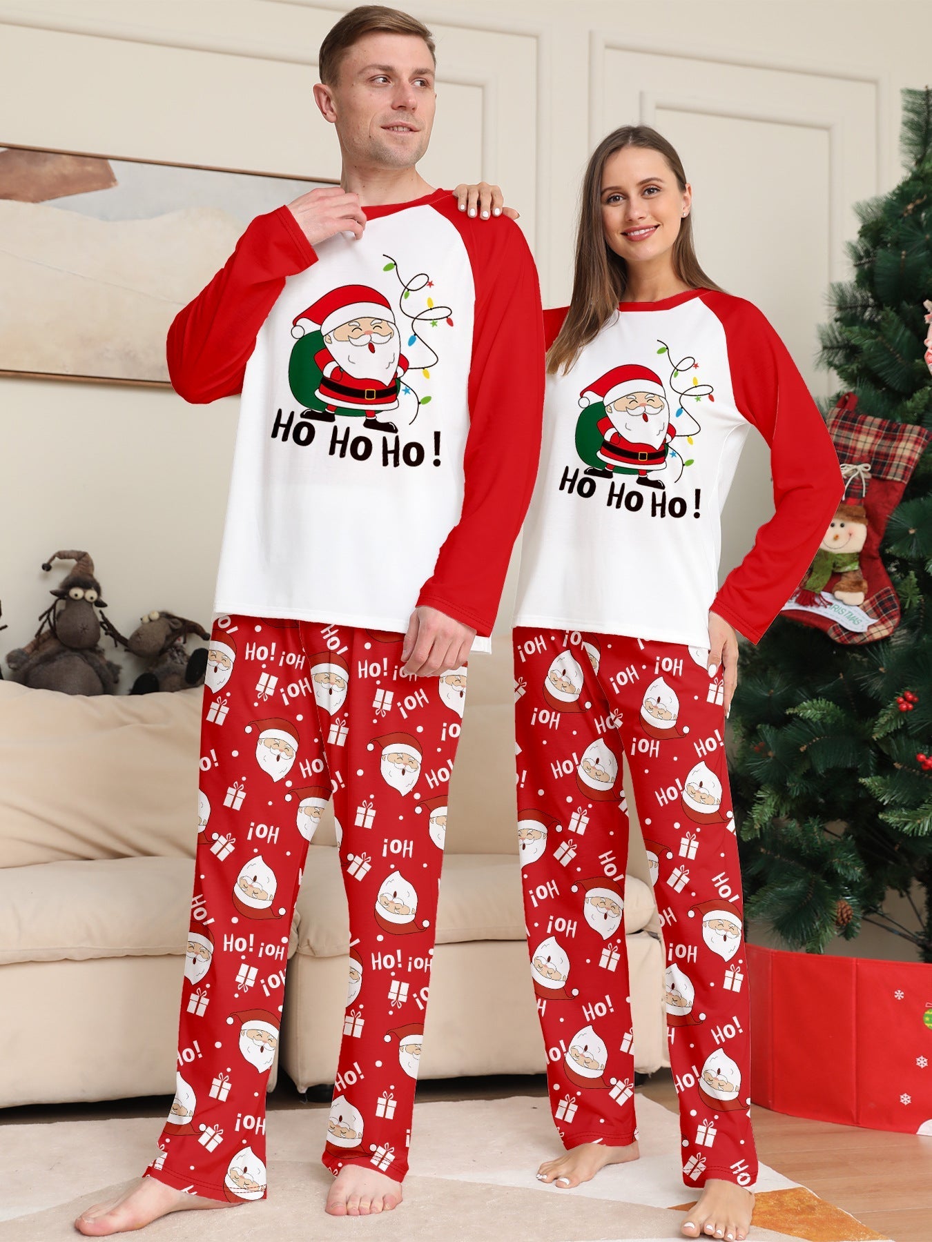 Urlaub Weihnachtsrentier Passende Familien Weihnachts-Pyjamas | Pyjamas für Erwachsene, Kinder & Hunde