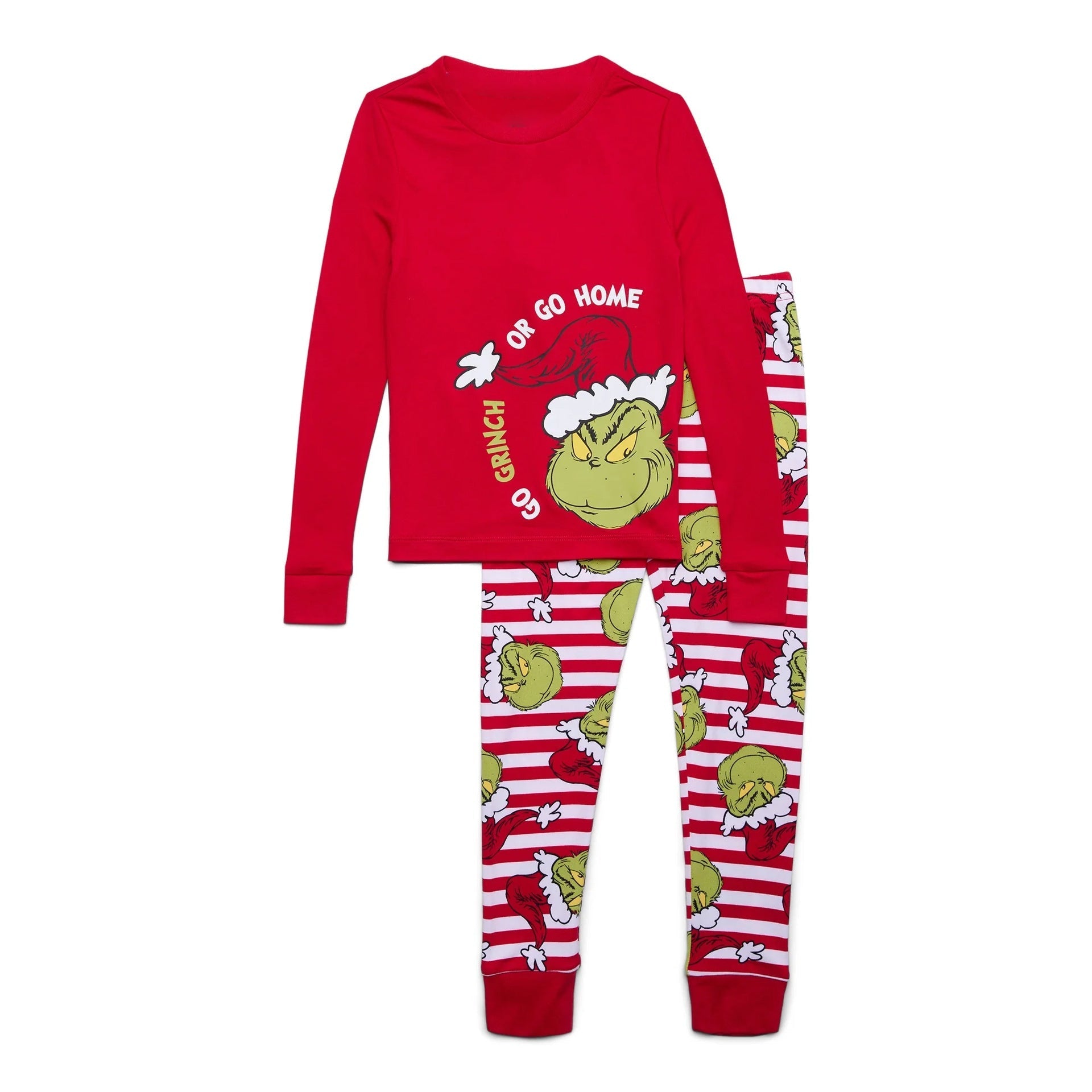 Go Grinch Passende Familien-Weihnachtspyjamas - Hundepyjama enthalten