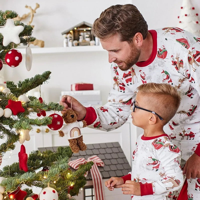 Weihnachts-Rentier und Schneemann Druck Passende Familien Weihnachts-Pyjamas