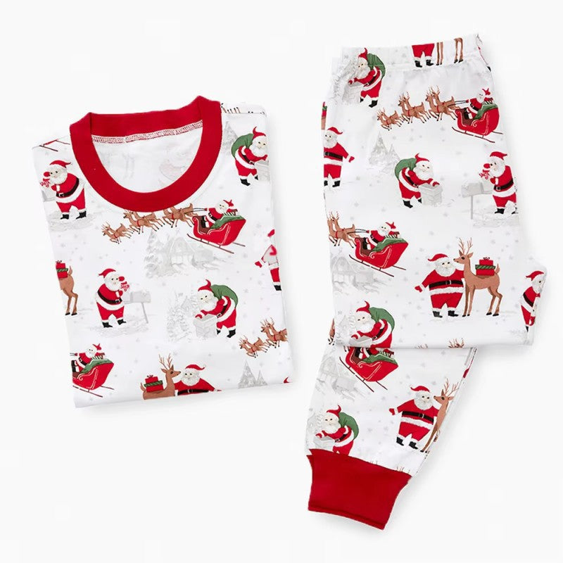 Weihnachts-Rentier und Schneemann Druck Passende Familien Weihnachts-Pyjamas