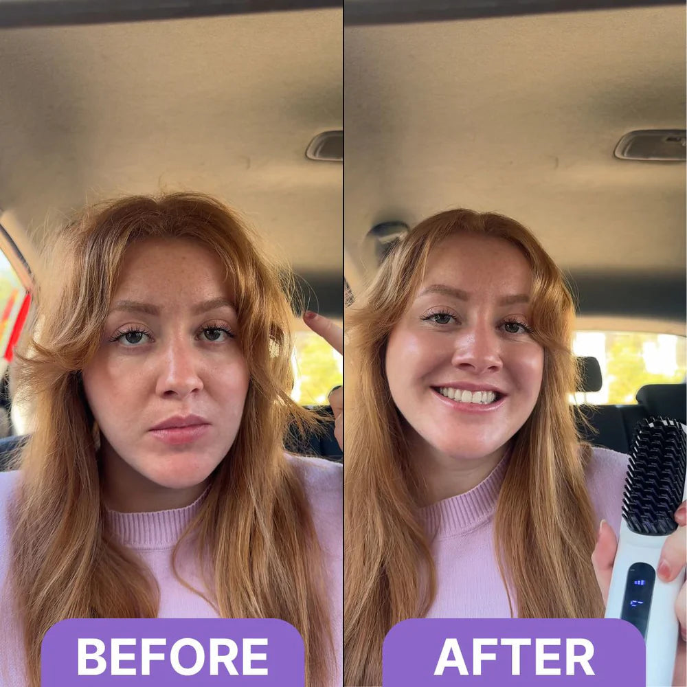 StyleEase Elektrischer LCD-Haarstyler-Kamm | Glatt, Stil und Glanz unterwegs