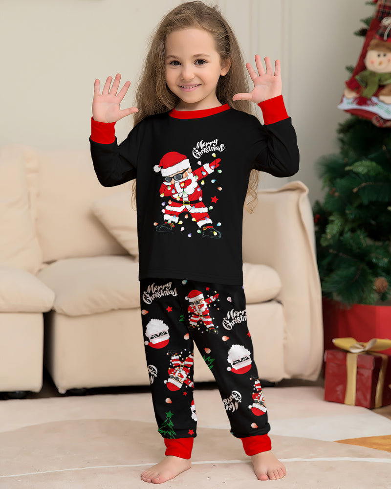 ClausJams | Eltern-Kind Pyjama Set mit Santa Claus Lampen Druck
