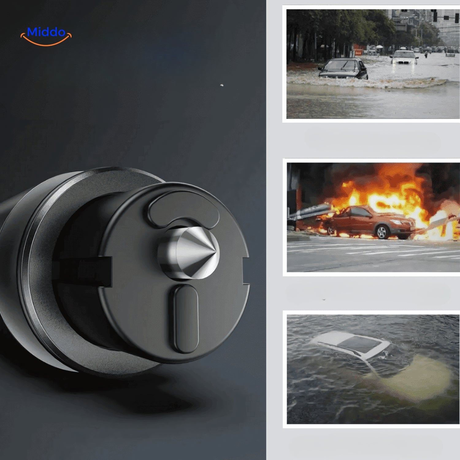 Élégance | 2-in-1 Notfallwerkzeug | Fensterbrecher - Gurtschneider - Kompakt