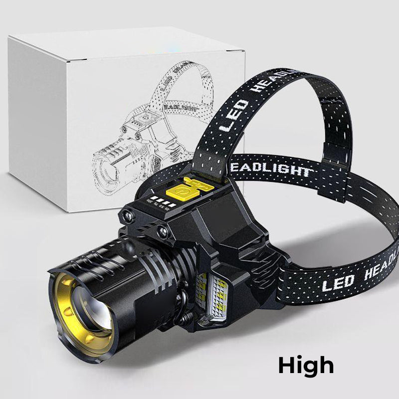 LuxeLight Wasserdichte Wiederaufladbare Stirnlampe | Perfekte Beleuchtung für Outdoor-Abenteuer und freihändige Nutzung