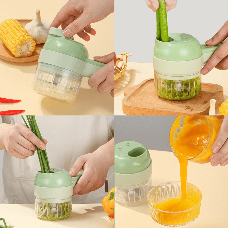 KüchenProfi 4-in-1 Werkzeug | Schneiden, Hacken, Pürieren und Reinigen in Sekunden!