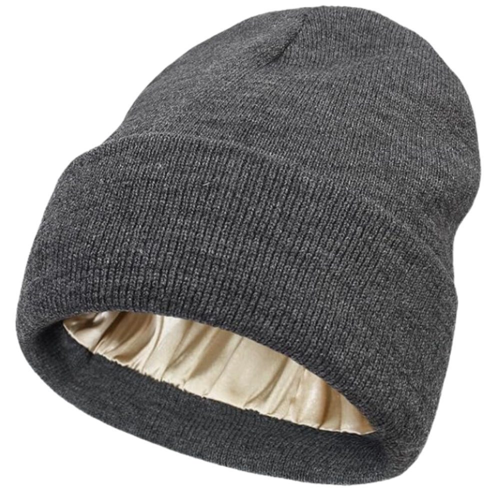 Warme Strickmütze mit Satinfutter