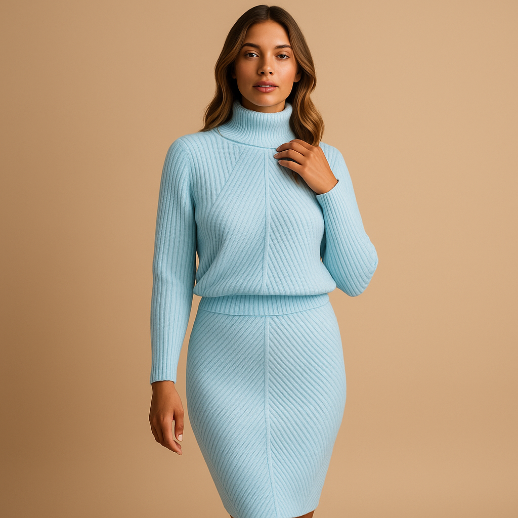Vinterglans Midi Winterkleid für Damen – Warm und Elegant