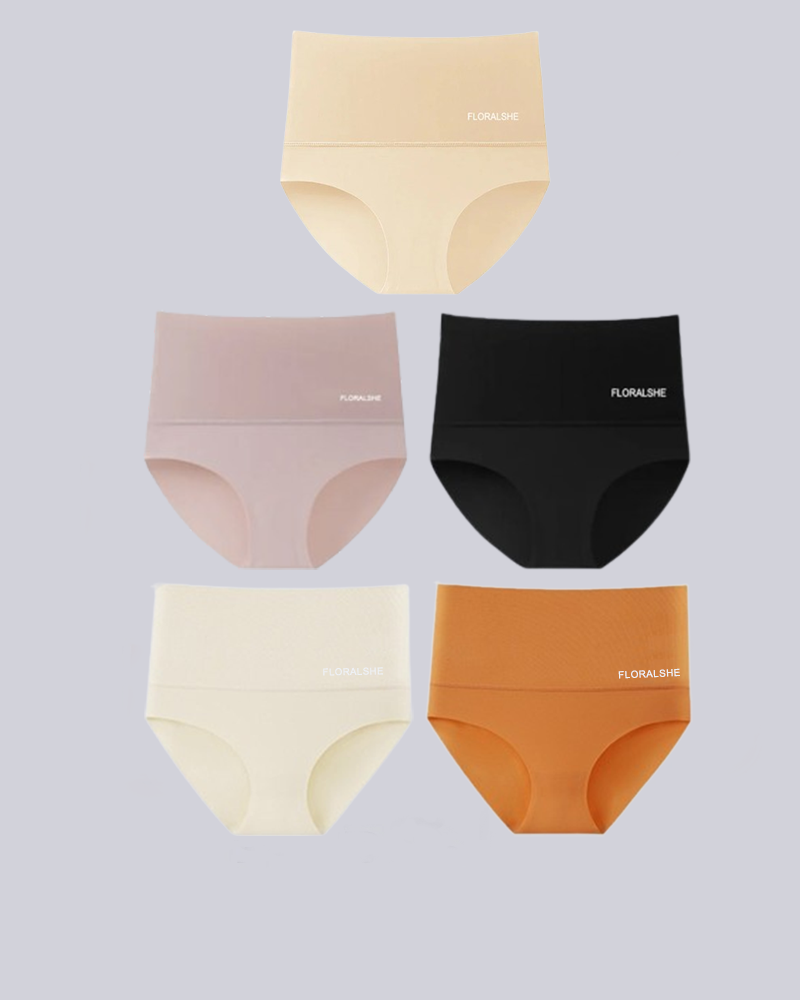 LuxeSilhouette 5er-Pack Hohe Taille Slips | Perfekte Bauchkontrolle für eine schlankere Figur